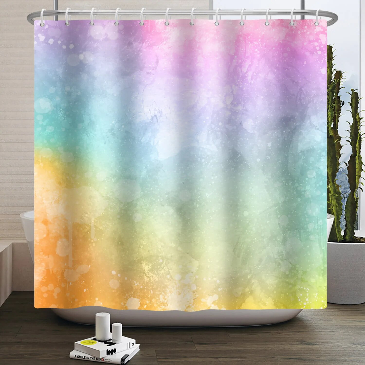 Waterproof Changing Curtain Blue Gradual Change Waterproof Shower Curtain for Bathroom Pink Marble ...