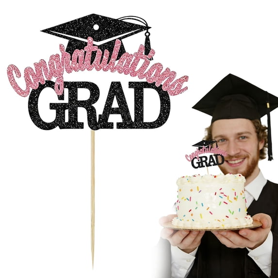 Blue Graduation Cupcake Topper 2026–1 PCS Grad Cap Cake Pick,Class of 2026 Mini Decoration for Commencement Party,Diploma & Grad Design
