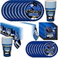 thumbnail image 1 of Blue Graduation Party Tableware Deluxe Set for 24 Guests, 1 of 8