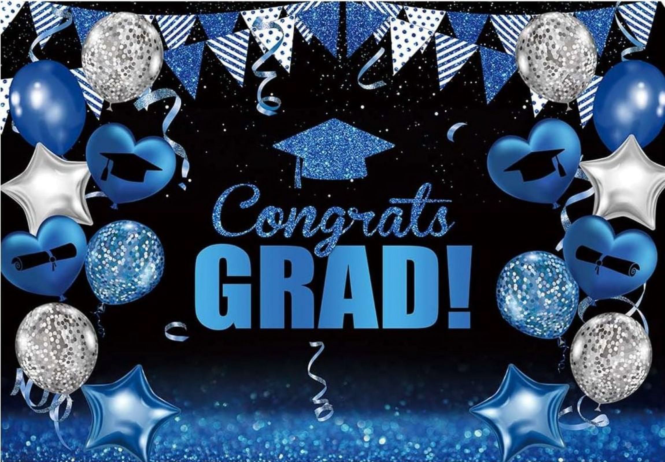 Blue Graduation Party rations Backdrop for School Photography ...