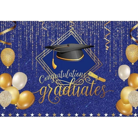 Blue Graduation Party rations Backdrop for School Photography ...