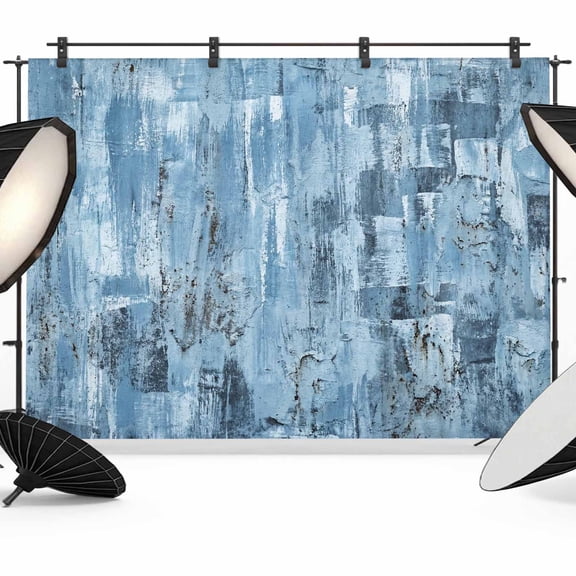 Blue Graffiti Art Photography Backdrop 10x8FT, Abstract Distressed Ombre Painting Texture Photo Backdrops, Background for Photography Studio Photo Studio Background, Back Drop for Photoshoot