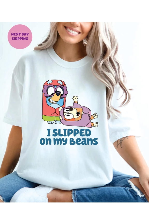 Blue Grannies Shirt I Slipped On My Beans Shirt Blue Grannies T-Shirt Blue Cartoon Tee Blue Blue Dog Shirt
