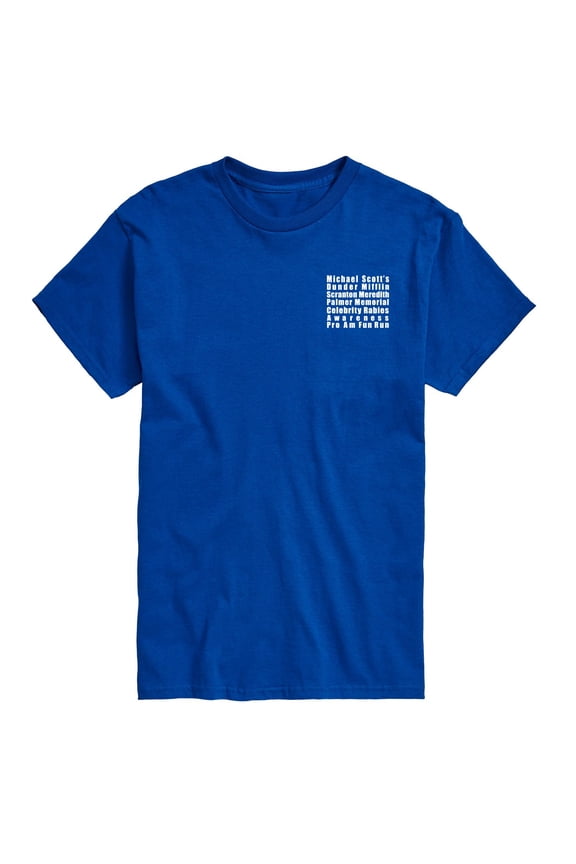 Blue Graphic T-Shirt Featuring Fun Run Theme for Casual Wear