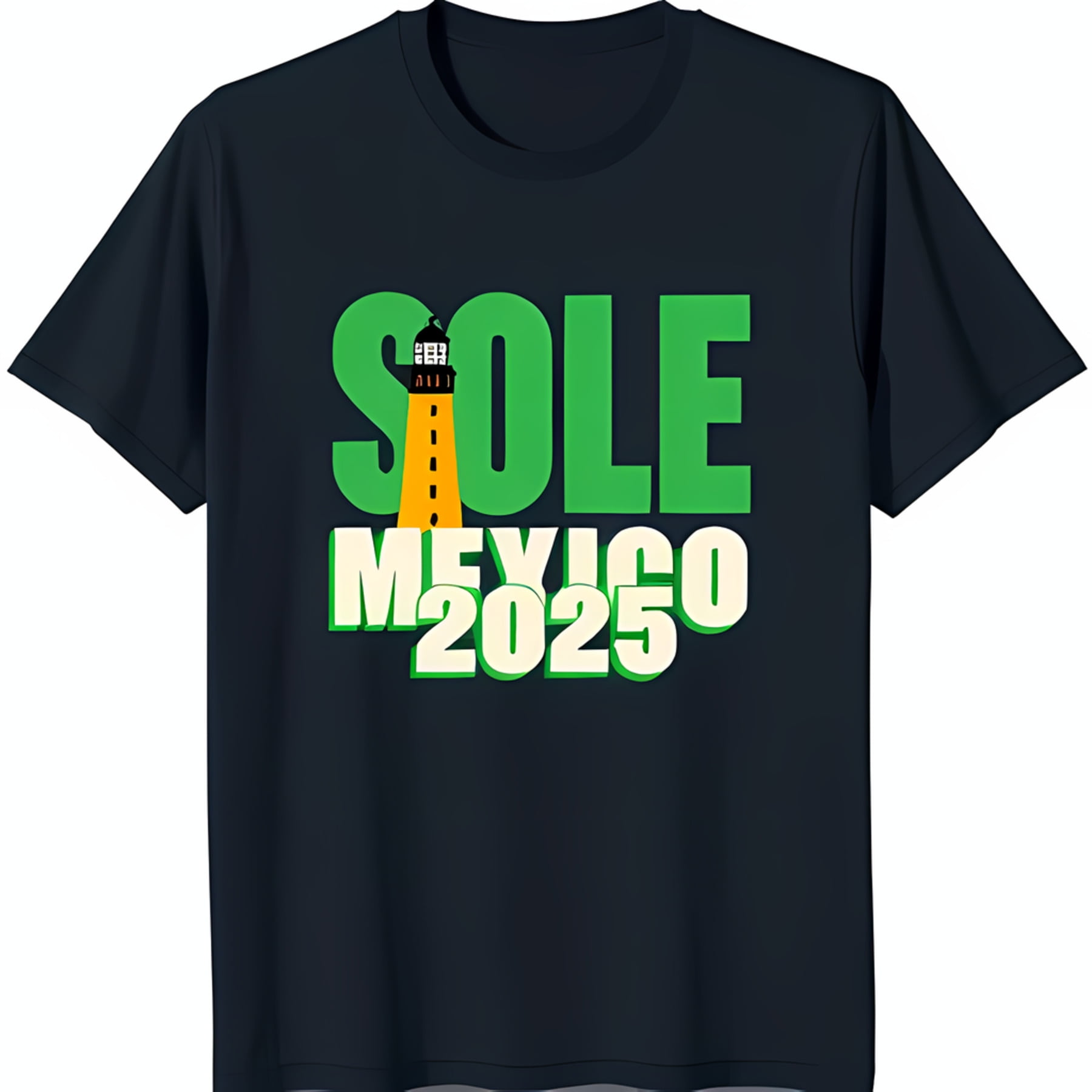 Blue Graphic TShirt with Print & Lighthouse Mexico 2025