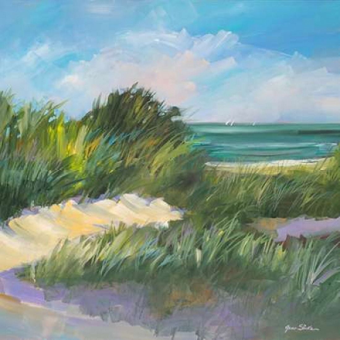 Blue Grass Breeze II Canvas Art - Jane Slivka (24 x 24)