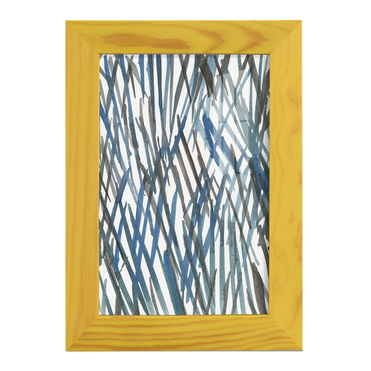 Blue Grass II - Framed Print w/glass - Sunflower Yellow
