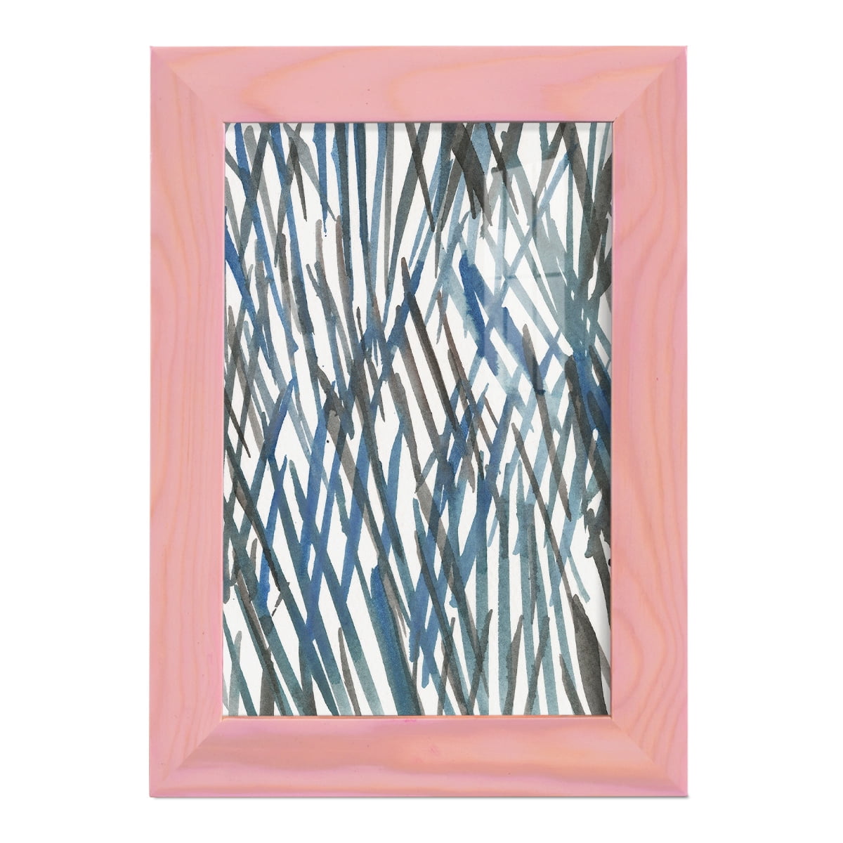Blue Grass II - Framed Print w/glass - Sunset Pink