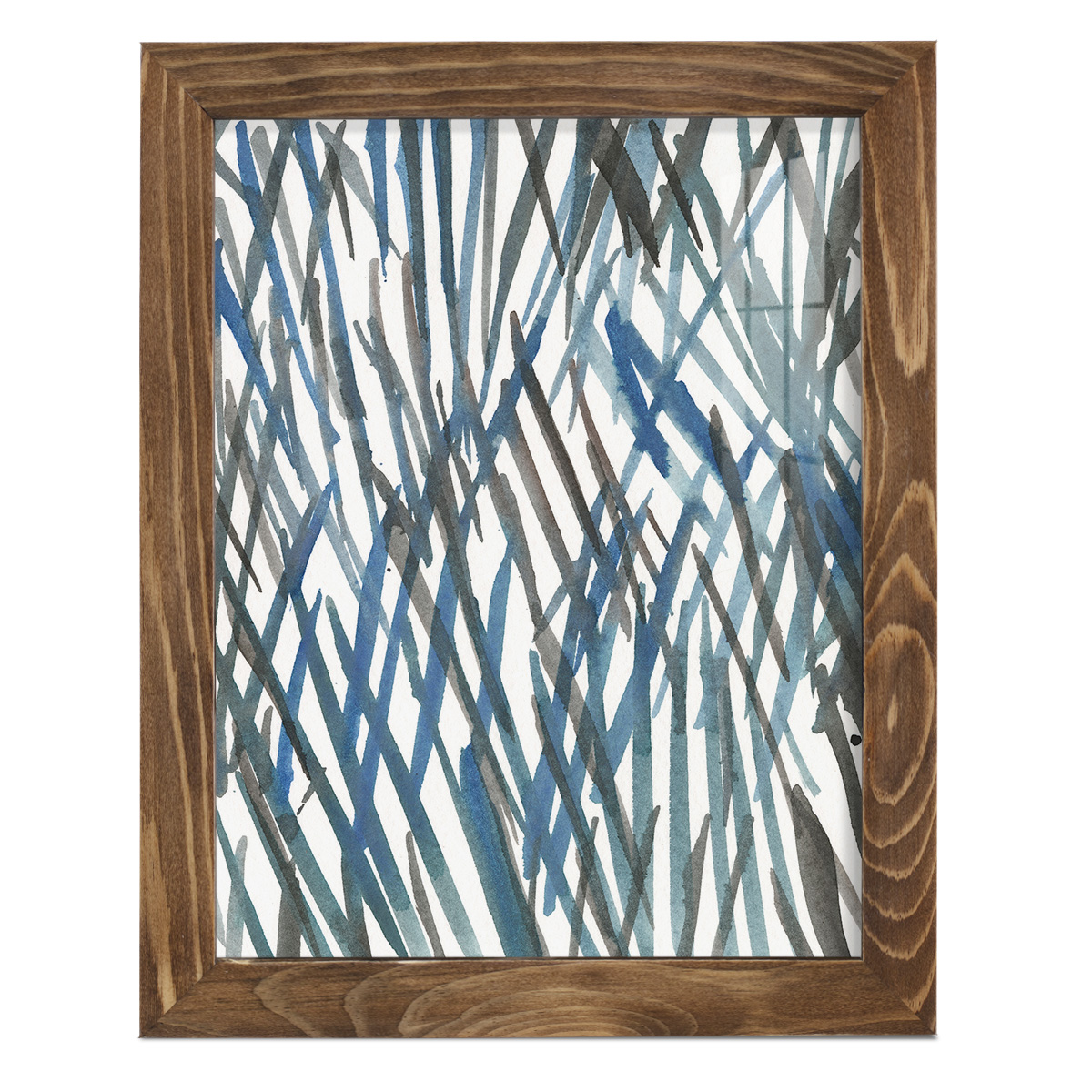 Blue Grass II - Framed Print w/glass - Walnut