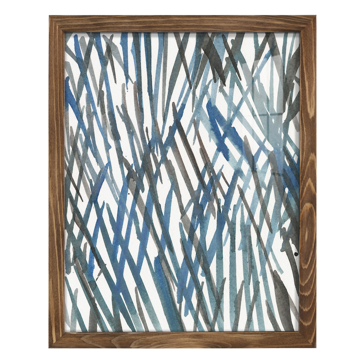 Blue Grass II - Framed Print w/glass - Walnut