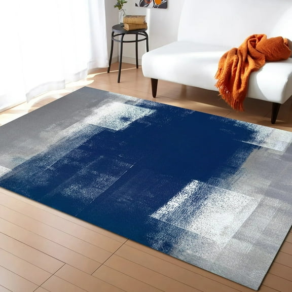 Blue Gray Abstract Art Texture Carpet Area Rug Children's Room Living Room Bedroom Large Rug Home Play ration Floor Mat