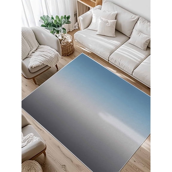 Blue Gray Area Rug for Bedroom 4x6 Ft Gradient Super Soft fuzzy Throw Rug Non-Slip Fluffy Plush Indoor Floor Carpet for Living Room Kitchen Home Decor