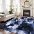 thumbnail image 1 of Blue Gray Area Rugs 5x7 ft Abstract Modern Retro Polypropylene Pigment Taxture Washable Rug Non Slip Indoor Carpet Absorbent Floor Mat for Living Room Bedroom Dining Room, 1 of 9