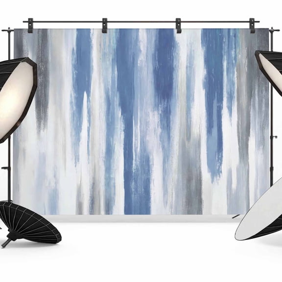 Blue Gray Backdrop for Photography,Fabric Photo Background Backdrop,Modern Simple Abstract White Ombre Texture Photo Booth Background for Portrait Photoshoot Video Wedding Decoration Banner 12x8ft