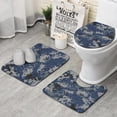 thumbnail image 1 of Blue Gray Camo Digital Pattern Bathroom Rugs Sets 3 Piece,Toilet Cover Set,Absorbent Non Slip Bathroom Mats Sets with U-Shaped Contour Rug Toilet Rug Set, 1 of 5