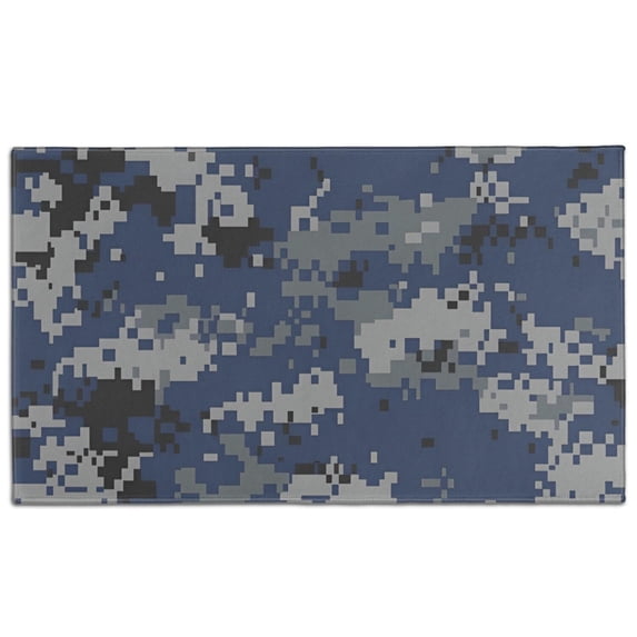 Blue Gray Camo Digital Pattern Door Rugs,Washable Non Slip Door Mats Indoor,Decorative Door Mats,Entry Mat Indoor for Entrance,Bedroom,Kitchen,Bathroom,17"x30"