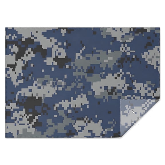 Blue Gray Camo Digital Pattern Rectangle Tablecloth 60"x84",Waterproof Polyester Rectangle Table Cloth, Wipeable Spillproof Polyester Tablecloth for Dining, Camping, Indoor and Outdoor