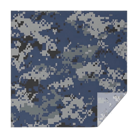 Blue Gray Camo Digital Pattern Square Tablecloth,Waterproof Square Table Cover,Wipeable Spillproof Washable Table Cover for Home Kitchen Party Decor 52"x52"(132x132cm)