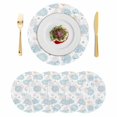 thumbnail image 1 of Blue Gray Coastal Round 13 Inch Placemats Set of 4, Summer Beach Ocean Coral Conch Shell HeatResistant Non Slip Place Mats for Dining Table, Wipeable Braided Kitchen Table Mats for Housewarming, 1 of 9