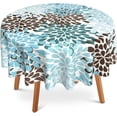 thumbnail image 1 of Blue Gray Dahlia Round Table Cloth 60 Inch,Geometric Flowers Tablecloth Waterproof Stain Wrinkle Resistant Washable Circle Table Cover for Home Kitchen Dining Room Party Outdoor Picnic, 1 of 6