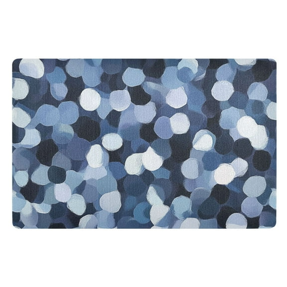 Blue Gray Dots Floor Door Mat Outdoor Indoor for Home Entrance Welcome Mats 32"x20"