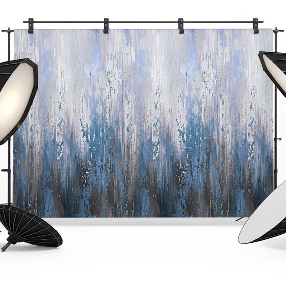Blue Gray Gradient Backdrops for Photography, Modern Abstract Industrial Wall Texture Fabric Photo Background Sturdy Studio Props for Photo Studio, Video Recording, Booth & Photoshoot 7x5ft