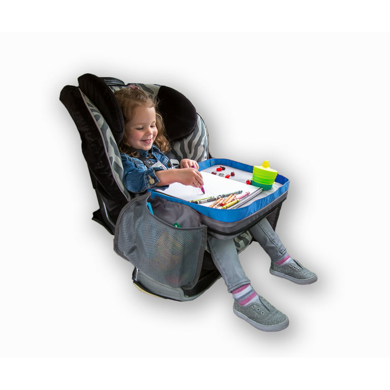 Kids EZ Travel Lap Desk Tray by modFamily - Universal Fit for Car Seat,  Stroller & Airplane - Organized Access to Drawing, Snacks, and Activities.