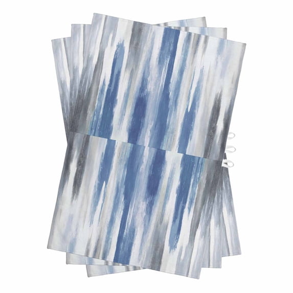 Blue Gray Kitchen Towels Set of 3, Water Absorbent Dish Towel, Modern Simple Abstract White Ombre Texture Decorative Hand Towels - Quick Drying Cloth for Cooking Baking, 18x28 Inch