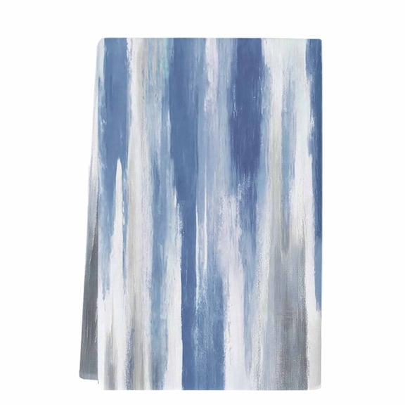 Blue Gray Microfiber Kitchen Towel, Modern Simple Abstract White Ombre Texture Soft Absorbent Dish Towels, Quick Drying Washable Dishcloths for Kitchen Cleaning, Drying Dishes, 18x28 Inches