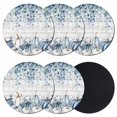 thumbnail image 1 of Blue Gray Pumpkins Fall Coasters Set of 6, Absorbent Coasters for Drinks, Thanksgiving Eucalyptus Leaves Coaster for Desk Coffee Table Protection, Home Decor House Warming Gifts 4", 1 of 8