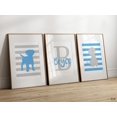 Blue Gray Puppy Monogram Wall Art Prints, Boys Dog Nursery Decor ...