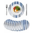thumbnail image 1 of Blue Gray Round 15 Inch Placemats Set of 8, Modern Simple Abstract White Ombre Texture HeatResistant Non Slip Place Mats for Dining Table, Wipeable Braided Kitchen Table Mats for Housewarming, 1 of 9