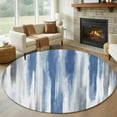 thumbnail image 1 of Blue Gray Round Area Rug 6 FT, Non Slip Bedroom Area Rug, Modern Simple Abstract White Ombre Texture Washable Soft Circular Carpet Non-Shedding Floor Mat for Kitchen Dining Room Home Office Kids Room, 1 of 9