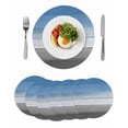 thumbnail image 1 of Blue Gray Round Placemats Set of 6 for Dinning Tables,Heat-proof Braided Table Mats 15 Inch,Vintage Farmhouse Gradient Wooden Grain Art Washable Place Mat for Kitchen Restaurant Party Table Decor, 1 of 9