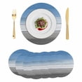 Blue Gray Round Placemats Set of 6 Vintage Farmhouse Gradient Wooden ...