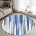 thumbnail image 1 of Blue Gray Round Rug 3ft Washable Circle Entryway Rugs Non Slip Modern Simple Abstract White Ombre Texture Area Rug Indoor Floor Carpet for Bedroom Kitchen Living Room Home Office Dining Room Nursery, 1 of 8