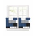 thumbnail image 1 of Blue Gray Short Blackout Curtains 30Inch Long Abstract Color Block Geometric Modern Rod Pocket Kitchen Curtains, 2 Panels Thermal Insulated Room Darkening Drapes for Bedroom, 30"W x 30"L, 1 of 5