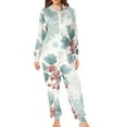 thumbnail image 1 of Blue Gray Snowflake Holly Leaves Berries Christmas Adult's Hoodie Onesie Jumpsuit One-Piece Pajamas with Zipper Unisex for Holiday M, 1 of 7