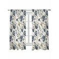 thumbnail image 1 of Blue Gray Spring Floral Curtains 72 Inch Length, Sheer Curtains for Bedroom Living Room Window Vintage Botanical Rod Pocket Voile Drapes Kitchen Curtains Small Half Window 52"x72" 2 Panels, 1 of 7