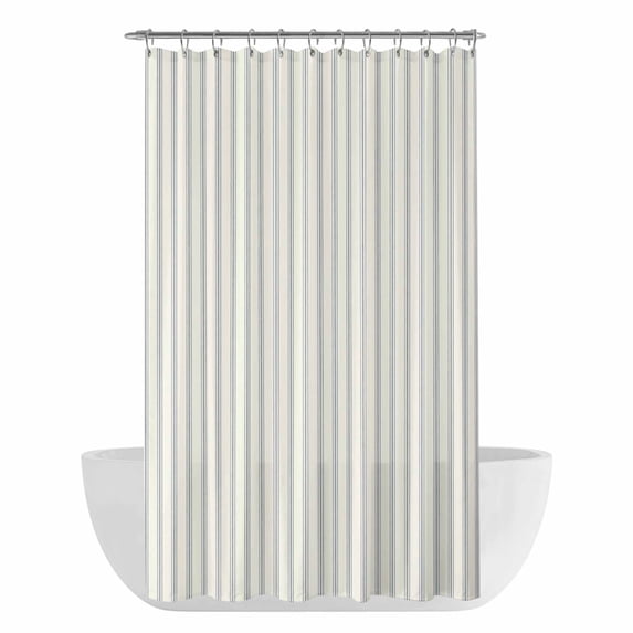 Blue Gray Striped Shower Curtain - Water Repellent Fabric Shower Curtains Washable, Modern Boho Vertical Stripes Decorative Polyester Cloth Bathroom Curtains Modern Bath Decor 36"x72"