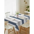 thumbnail image 1 of Blue Gray Striped Tablecloth Rectangle Table Cloth 60x84, Waterproof Outdoor Table Cloth Covers Decorative Table Protector, Farmhouse Stripe Art Washable Table Cover for Kitchen Dinning Party, 1 of 8