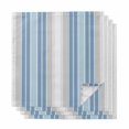 thumbnail image 1 of Blue Gray Stripes Cloth Napkins, Contemporary Minimalist Abstract Lines Washable and Reusable Dinner Napkins Set of 4, Table Napkin for Kitchen Party Birthday Wedding Hotel Housewarming 20"x20", 1 of 8