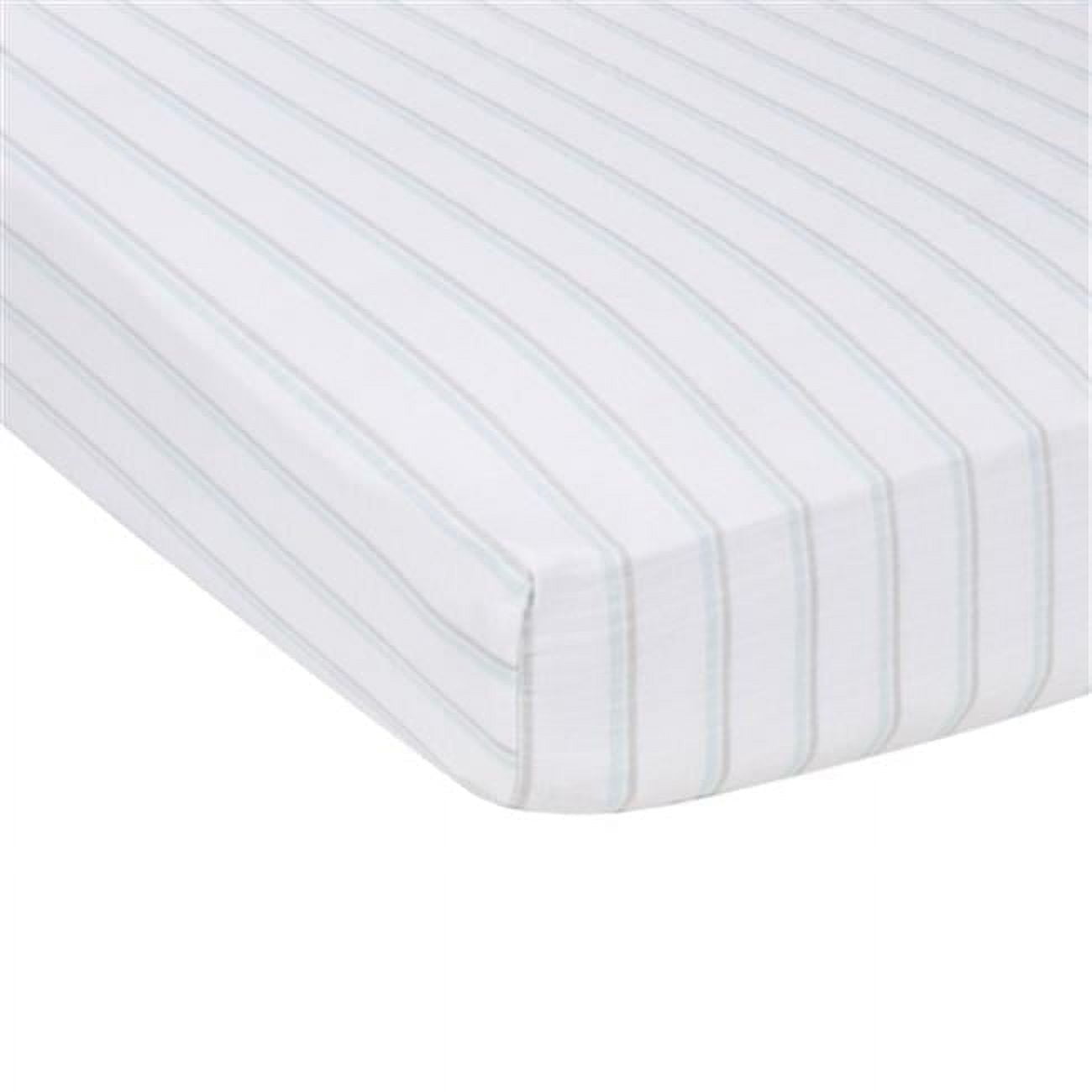 Blue & Gray Stripes Muslin Crib Sheet