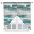 thumbnail image 1 of Blue Gray Stripes Swag Valances for Windows, Kitchen Window Curtains Over Sink, Watercolor Modern Abstract Minimalist Window Treatment Curtains for Living Room/Bedroom Curtains 2 Panel Sets 36"x45", 1 of 8