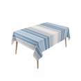 thumbnail image 1 of Blue Gray Stripes Table Cloth, Contemporary Minimalist Abstract Lines Waterproof Tablecloth for Rectangle Tables, Reusable Washable Fabric Table Cover for Restaurant Kitchen Dining Tables 54"x108", 1 of 6