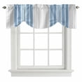 thumbnail image 1 of Blue Gray Stripes Tie Up Valance Curtains for Windows, Kitchen Curtains Window Treatments, Contemporary Minimalist Abstract Lines Short Window Shades Valances for Bedroom Bathroom Cafe 42"x12", 1 of 8