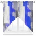 thumbnail image 1 of Blue Gray Swag Curtain Valance for Windows, Graffiti Color Blocks Abstract Geometric Modern Art Window Treatments Short Swag Topper for Kitchen Windows Bathroom Bedroom, 36"x36", 1 of 8
