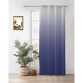 thumbnail image 1 of Blue Gray Thermal Insulated Blackout Curtains for Bedroom 45 Length Gradient Room Darkening Curtain 1 Panel Grommet Window Curtain Drape for Living Room Nursery Room, 1 of 7