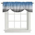 thumbnail image 1 of Blue Gray Tie Up Valance Curtains for Windows, Kitchen Curtains Window Shades, Vintage Farmhouse Gradient Wooden Grain Art Light Filtering Roman Curtain Valances for Bedroom/Bathroom/Cafe 54"x18", 1 of 9