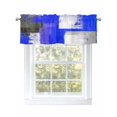 thumbnail image 1 of Blue Gray Valances for Windows Graffiti Art Abstract Geometric Color Blocks Modern Kitchen Valance Curtain Rod Pocket Small Curtains for Cafe Bathroom Laundry Basement 42" x 12", 1 of 8